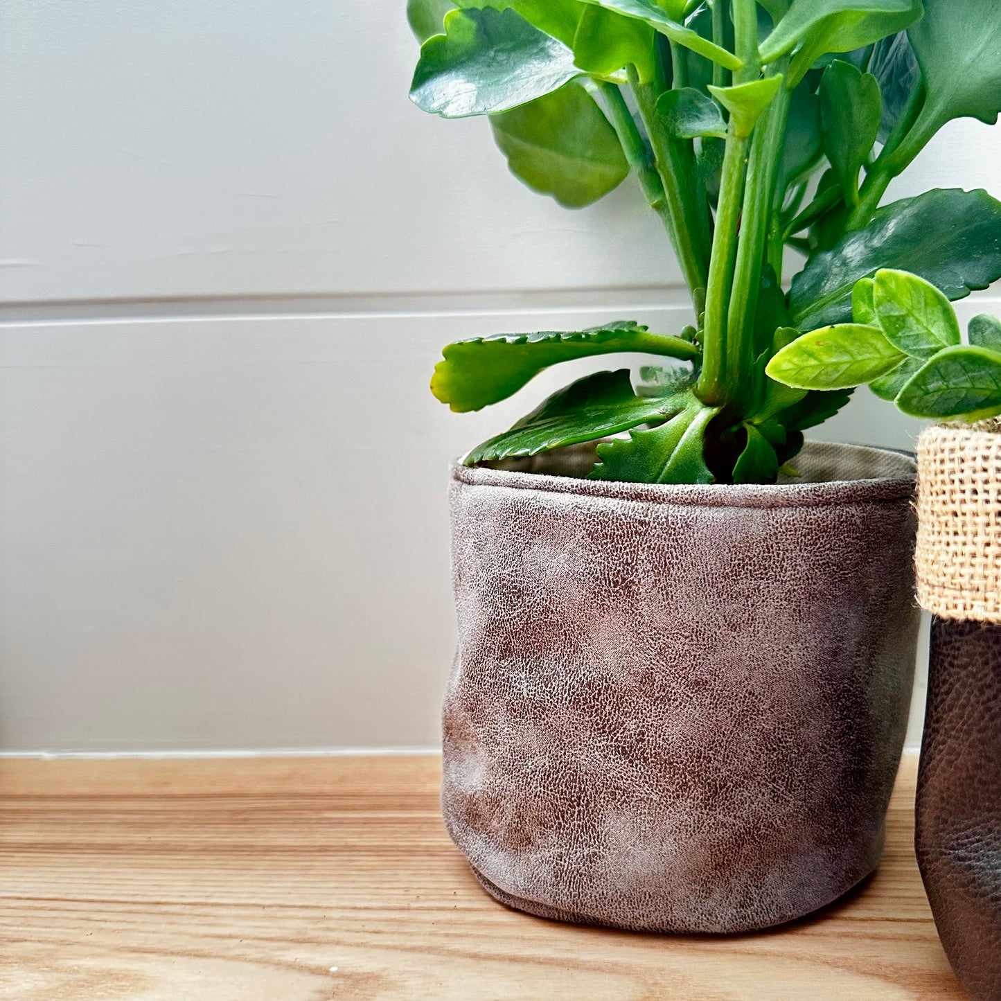 4" The Smokey Smooth Suede Plant Pot Cover