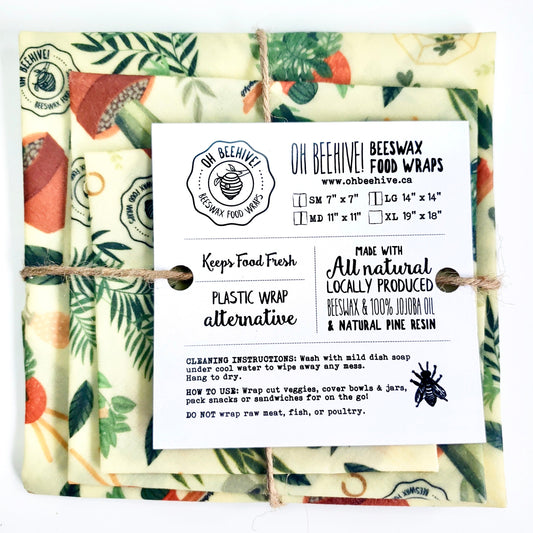 Oh Beehive Beeswax Wraps - Variety 3 Pack